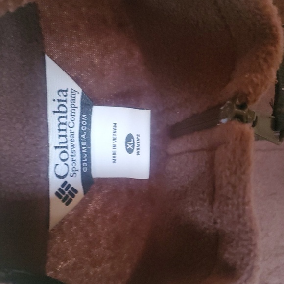 Columbia Brown Fleece Full Zip Pocketed Womens Full Zip Cinched Jacket Sz. XL - Picture 3 of 10